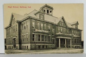 Sullivan Indiana High School 1913 to Byron Illinois Postcard Q15