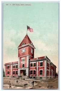 c1910 City Hall Reno Nevada NV Antique Unposted Edward Mitchell Postcard 