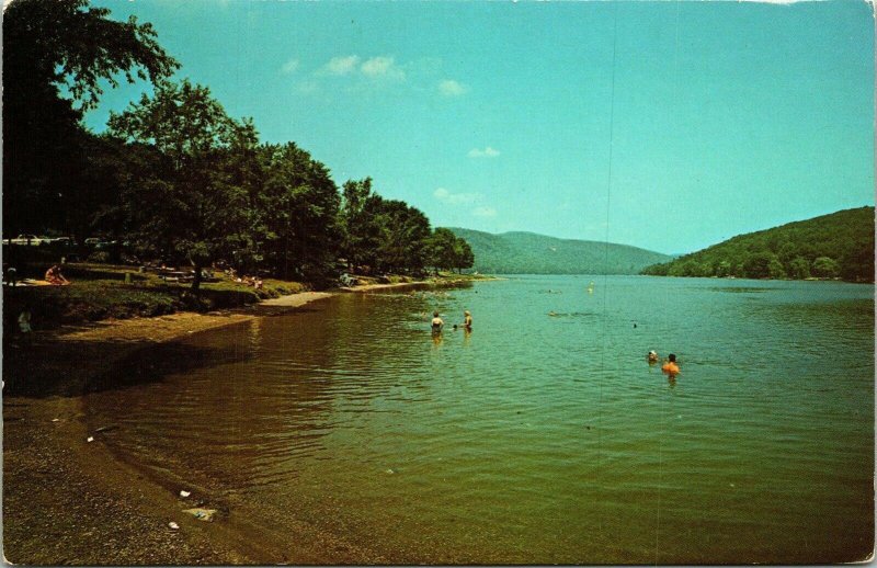 Squantz Pond State Park New Fairfield CT Candelwood Lake VTG Postcard UNP Unused 