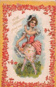 J23/ Valentine's Day Love Holiday Postcard c1910 Pretty Girl 95