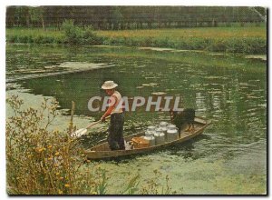 Postcard Modern Green Venice Deux Sevres The Sevre Milk Transport