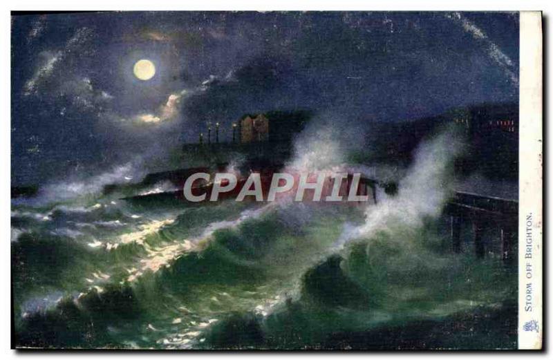 Old Postcard Storm Off Brighton