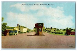 1957 Entrance Fort Chaffee Exterior Gate Fort Smith Arkansas AR Vintage Postcard