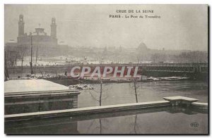 Crue of the Seine Paris Old Postcard Flood Bridge Trocadero