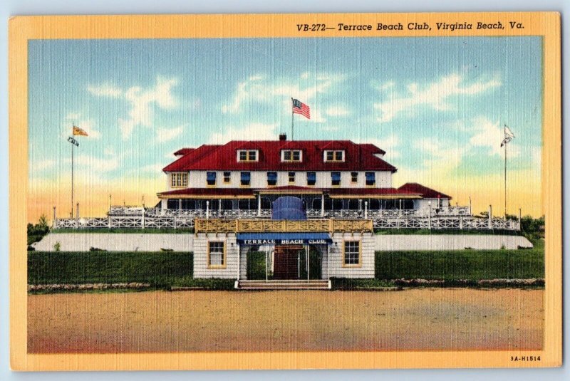Virginia Beach Virginia VA Postcard Terrace Beach Club Front View Building 1940