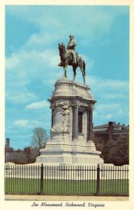 Lee monument Richmond, Virginia, USA Civil War Unused 