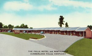 The Falls Motel & Restaurant - Parkers Lake, Kentucky Postcard