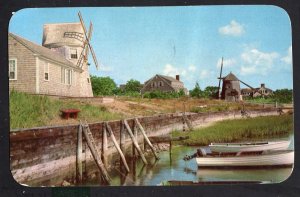 Massachusetts CAPE COD Quaint View of Bass River with Windmill - pm1956 - Chrome