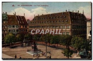 Old Postcard Strasbourg Place Gutenberg