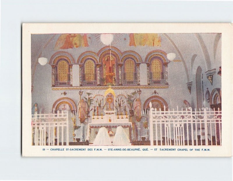 Postcard St. Sacrement Chapel Of The F.M.M., Sainte-Anne-de-Beaupré, Canada