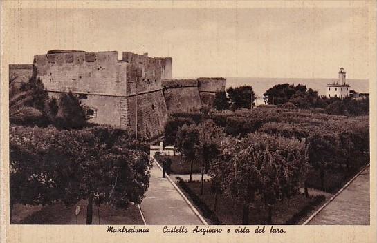 Italy Manfredonia Castello Angioino e vista del faro