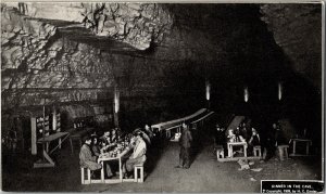 MAMMOTH CAVE, KY Kentucky ~ DINNER in the CAVE 1908 Edmonson County Postcard KJ4