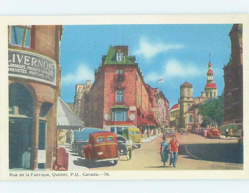 Unused 1940's STREET SCENE Quebec City Quebec QC W1695