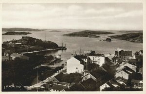 Sweden Strömstad Hamnen Stromstad Vintage RPPC 08.93