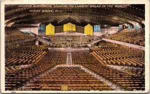 Vtg Ocean Grove New Jersey NJ Interior Auditorium Organ 1920s View Postcard
