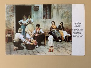 Venetian Flower Vendor Haussner's Baltimore MD Art Chrome Postcard C1142...