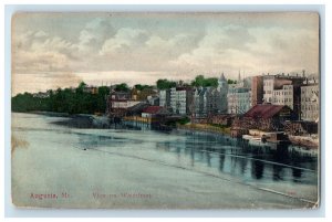 1906 View On Waterfront Buildings Scene Augusta Maine ME Posted Antique Postcard