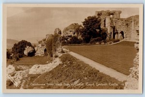 Denbigh Wales Postcard West Side of Court Denbigh Castle c1920's RPPC Photo