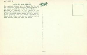 Birdseye 1950s Santa Fe New Mexico Postcard Petley 3774