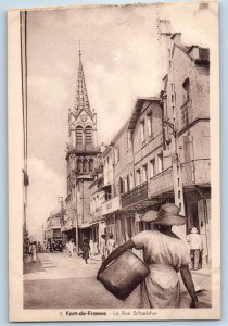 Fort-de-France Martinique Postcard La Rue Schœlcher c1920's Antique Unposted
