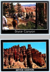 2 Postcards BRYCE CANYON National Park, UT~ Horses TRAIL RIDERS Fairyland 4x6