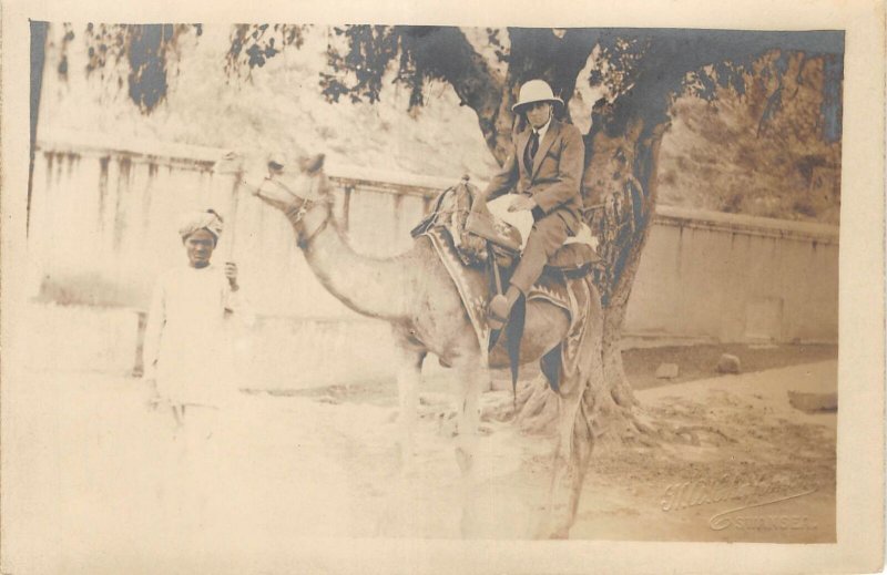 Lot244 social history real photo camel riding egypt chapman swansea wales photo