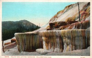 Vintage Postcard 1920's Pulpit & Jupiter Terraces Yellowstone Park Wyoming