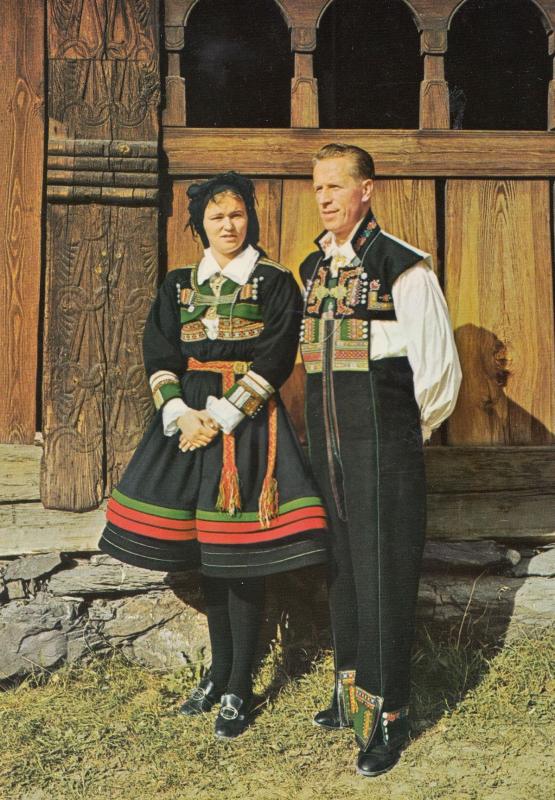 National Costume For Setesdal Norge Norway Vintage Fashion Postcard