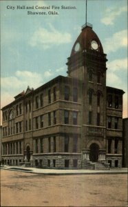 Shawnee OK City Hall Fire Station c1910 Unused Postcard