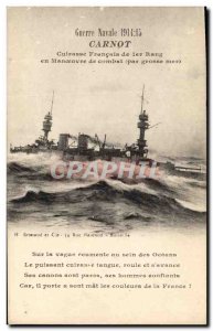 Old Postcard Boat War Carnot Breastplate 1st row of French in combat maneuver...