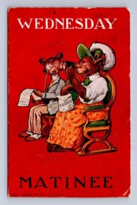 TUESDAY BEARS MATINEE FUDGE BINOCULARS ARTIST SIGNED ST. J POSTCARD 1907