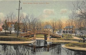 Newton Common Massachusetts c1910 Postcard Rustic Bridge