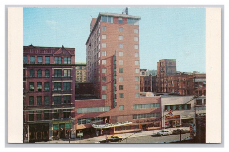 Postcard New Ridpath Hotel Spokane Wash. Washington Old Cars