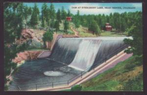 Dam at Evergreen Lake,Near Denver,CO Postcard 