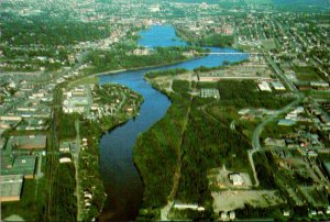 Canada Sherbrooke The Magog River Aerial View