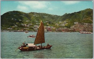 Vintage Hong Kong Victoria Peak Harbor View Japan Air Lines Postcard H81