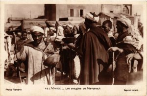 PC CPA MOROCCO, FLANDRIN 43, LES AVEUGLES, VINTAGE REAL PHOTO POSTCARD (b12119)