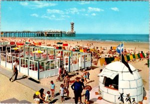 Scheveningen, The Hague Netherlands BEACH~GLASS PATIO~DOMED KIOSK 4X6 Postcard