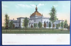 Memorial Hall Fairmount Park Philadelphia PA Illustrated Post Card Co P6