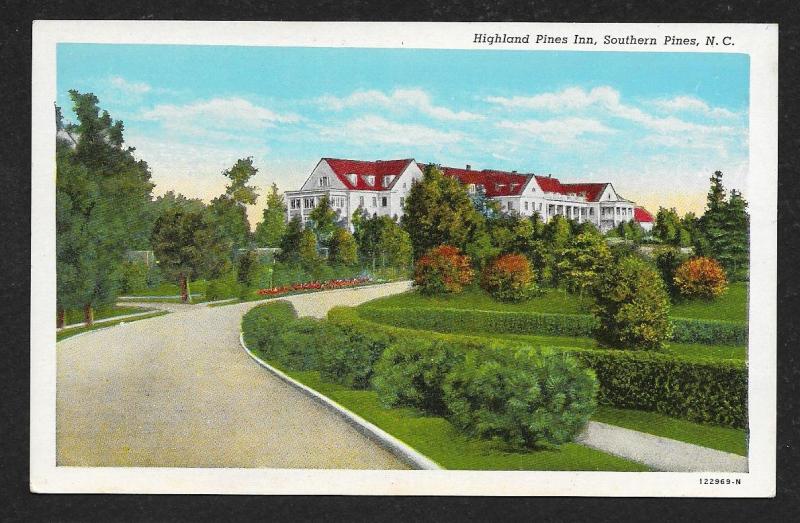 Driveway View Highland Pines Inn Southern Pines North Carolina Unused c1920s