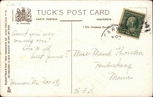 Tuck Comic Thanksgiving Fancy Turkey in Opera Cape c1910 Vintage Postcard