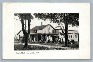 ALDEN NY ORIGINAL BATH HOUSE ANTIQUE POSTCARD