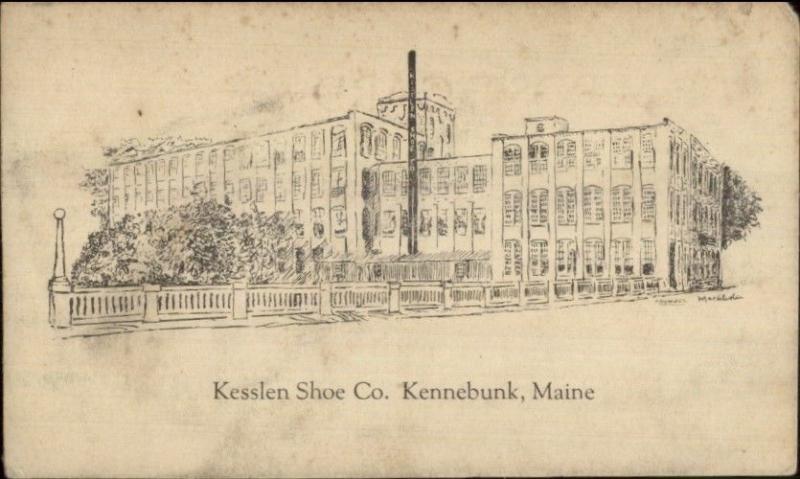 Kennebunk ME Kesslen Shoe Co c1920 Postcard