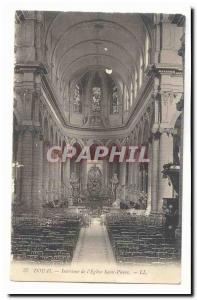 Douai Old Postcard Interior of St. Peter & # 39eglise