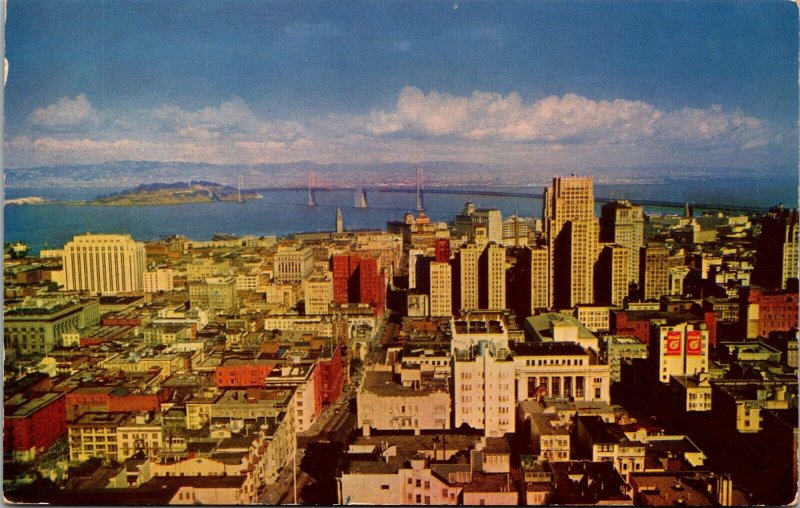 Vtg California CA San Francisco from Top of the Mark City View 1950s Postcard