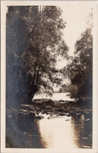 Napanee River Ontario ON Suspension Foot Bridge RPPC Postcard H47