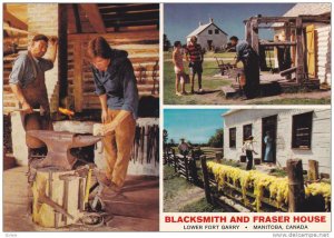 3-views,  Blacksmith and Fraser House,  Lower Fort Garry,  Manitoba,  Canada,...