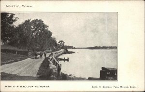 MYSTIC CT Mystic River Looking North c1900 PRIVATE MAILING CARD Postcard