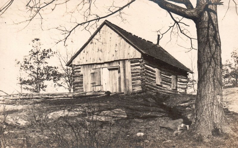 Vintage Postcard 1910's Old Log Chapel Building Davenport Belleville New Jersey