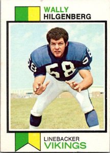 1973 Topps Football Card Wally Hilgenberg Minnesota Vikings sk2625